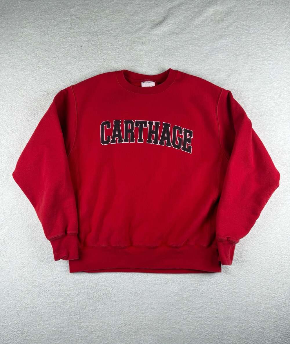 Champion Reverse Weave Mens Large Carthage College Firebirds Crewneck Sweatshirt